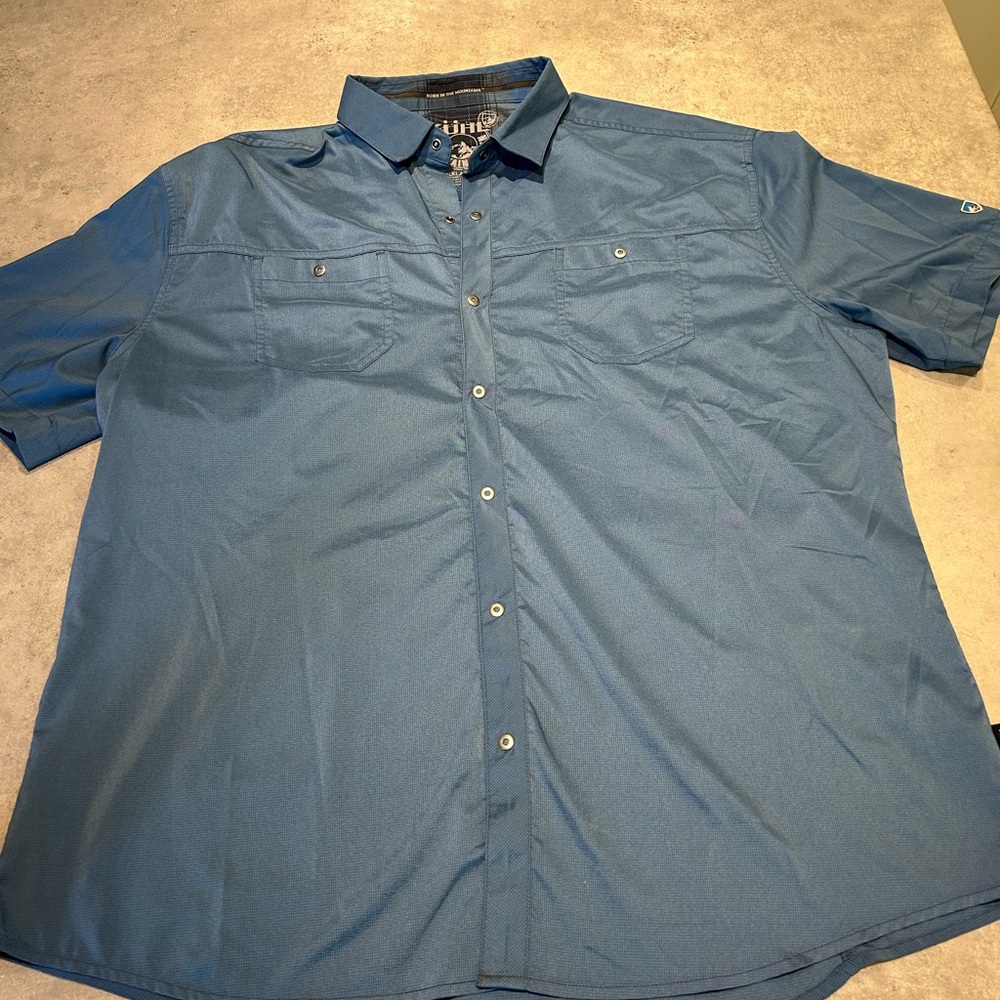 Kuhl Men's Casual Blue Button Down Shirt